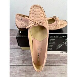 NWT GEOX Respira Women’s Pink Python Leather Loafers Sze 9.5  $120